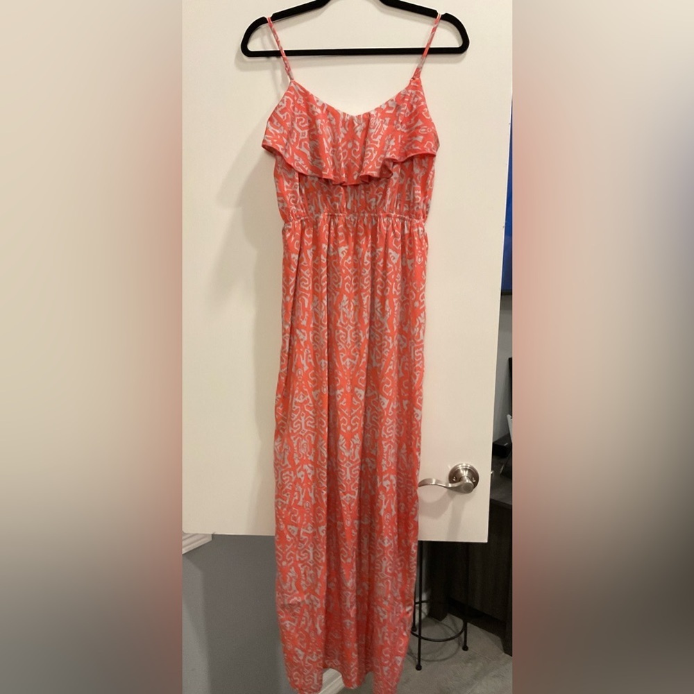 Soprano Coral and White Patterned Maxi Dress
